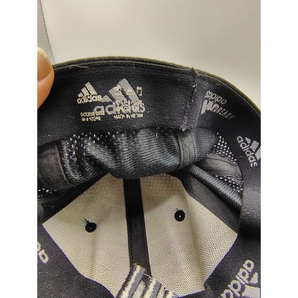 Adidas Black Baseball Cap Flex Fit Logo Performance Sportswear Golf Hat - Picture 6 of 6